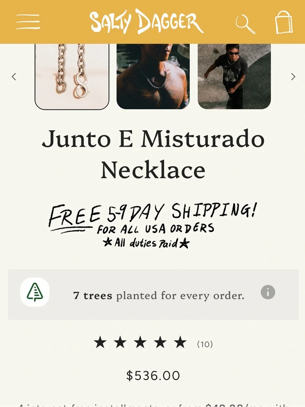 Salty Dagger Men’s Silver Chain Necklace